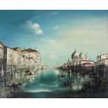 20th Century Italian School, a view of the Grand Canal, Venice, initialled RR, oil on canvas,