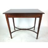 An Edwardian mahogany crossbanded and boxwood strung side table,