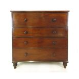 A 19th century mahogany chest of one deep over three graduated drawers on turned feet. h. 115 cm, w.