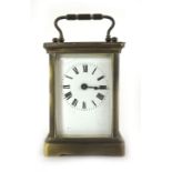 An early 20th century French brass cased five glass carriage clock,