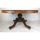 A Victorian burr walnut and mahogany tilt top breakfast table,