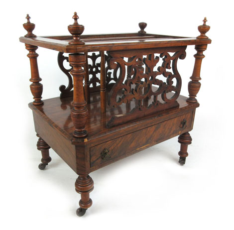 A late Victorian walnut Canterbury, - Image 2 of 2