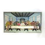 A 20th century cast iron panel depicting the Last Supper,