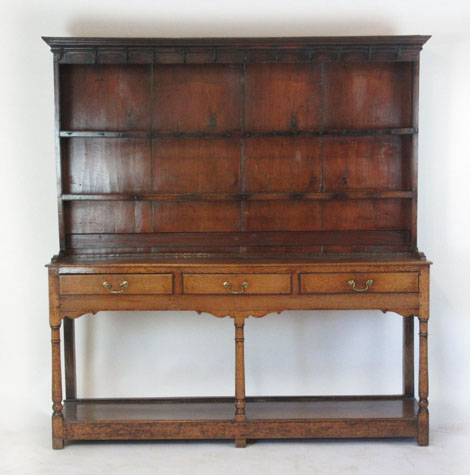 An 18th century oak dresser,