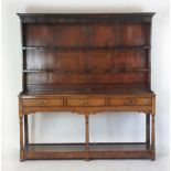 An 18th century oak dresser,