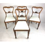 A set of four George IV rosewood dining chairs stamped 'James Winter, 101 Wardour St',