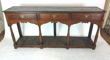 A 18th century and later oak dresser base, - Image 3 of 4