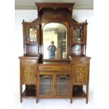 An Edwardian rosewood and marquetry display cabinet,