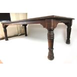 A 19th century oak library table,