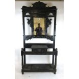 A Victorian carved oak hall stand,