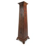 An Edwardian satinwood torchere stand, the sides painted with swags, ribbons,