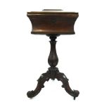 A Victorian rosewood teapoy,