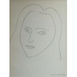 AFTER HENRI MATISSE, 'Tete de Femme', 1943, lithograph on Arches paper, signed in the stone, ref.