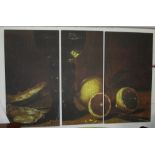 'STILL LIFE' TRIPTYCH PHOTOPRINT ON CANVAS, 201cm x 111cm each panel.