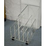 LUCITE OCCASIONAL TABLE/RACK, rectangular Lucite table with magazine slot undertier,