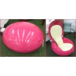 GHYEZY PINK EGG CHAIR, 41cm x 78cm W x 66cm.