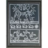 KEITH HARING, lithographic poster, 1980's, 80cm x 60cm, framed and glazed.