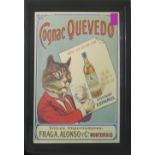 PICHOT PARIS 'COGNAC QUEVEDO', original lithographic poster, 58cm x 78cm, framed.