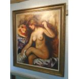 AFTER PIERRE AUGUSTE RENOIR, 'Female nude', oil on canvas, 100cm x 84cm, framed.