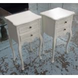 BEDSIDE TABLES, a pair, French style, 75cm H x 37cm x 31cm.