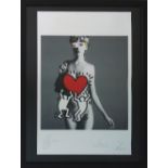 RAW, 'Heart Girl Red', lithograph, hand signed and numbered in pencil,