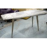 AVIATOR DESK, aluminium and steel in the form of an aircraft wing, 76cm H x 139cm W x 58cm D.