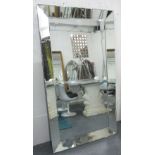 WALL MIRROR, large proportions, contemporary style marginal border, 181cm H x 100cm W.