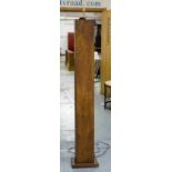 STANDARD LAMP, 1970's teak square section column, 160cm H excluding shade.