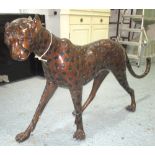 BRONZE, casting of a lifesize cheetah, 86cm H x 165cm.