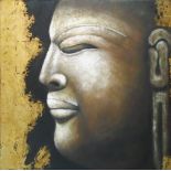 21ST CENTURY SCHOOL, 'Buddah', mixed media on canvas, 150cm x 150cm.