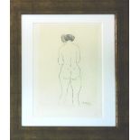 AFTER AUGUSTE RODIN, 'Nude', offset lithograph, 40cm x 28cm, framed and glazed.