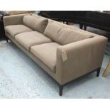 SOFA, Contemporary style of large proportions in olive fabric, 86cm D x 71cm H x 247cm W.