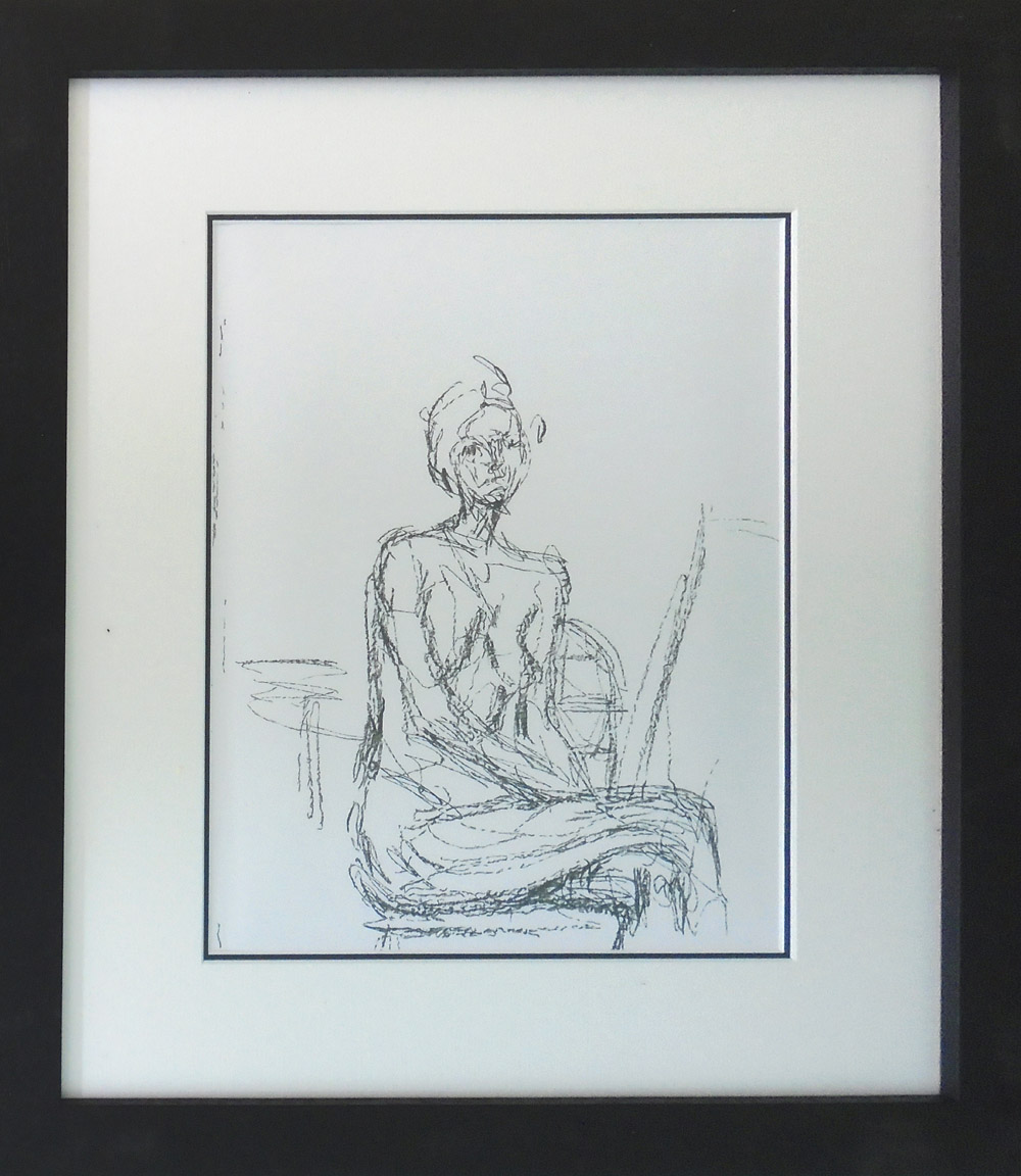 ALBERTO GIACOMETTI, 'Seated nude', lithograph, 1961, framed and glazed.