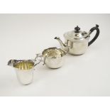 HAMILTON AND INCHES THREE PIECE SILVER TEA SERVICE, Edinburgh 1911, total weight 20ozt.