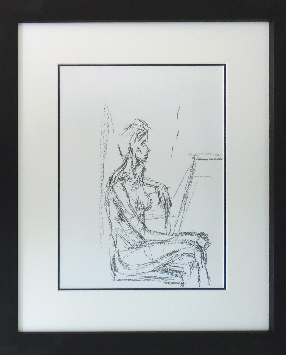 ALBERTO GIACOMETTI, 'Nude profile', lithograph, 1961, framed and glazed.