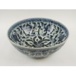 ORIENTAL CERAMIC, blue/white decoration, 36cm diam. x 13.5cm H.