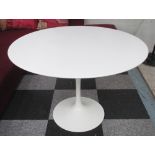 TULIP STYLE BREAKFAST TABLE, as originally by Eero Saarinen, in a white finish, 107cm diam.