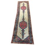 ANTIQUE HAMADAN RUNNER, 283cm x 75cm,