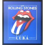 ROLLING STONES, Cuba flag tongue, lithograph of final concert of the Latin American Olé tour 2016,
