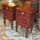 BEDSIDE TABLES, a pair,