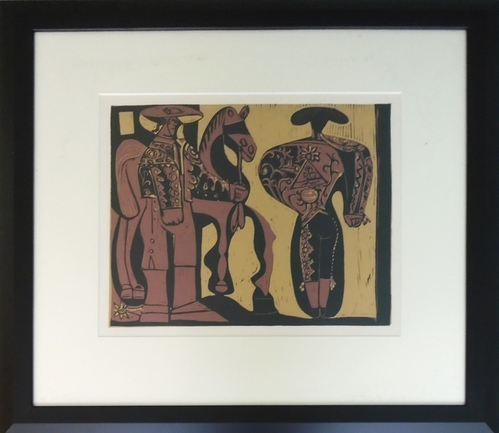 PABLO PICASSO, 'Picador and Torero', linocut in colours, 1962, published by Harry N Abrams,