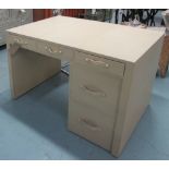 DESK, in cream with incorporated filing cabinet, 146cm W x 76cm D x 83cm H.