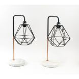 INDUSTRIAL DESIGN TABLE LAMPS, a pair,