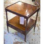 BEDSIDE/OCCASIONAL TABLES, a pair, George III design mahogany each with brushing slide and drawer,