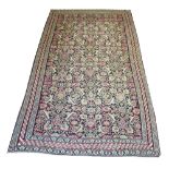 FINE ANTIQUE SENNEH KILIM, 312cm x 170cm, all over stylised palmette,