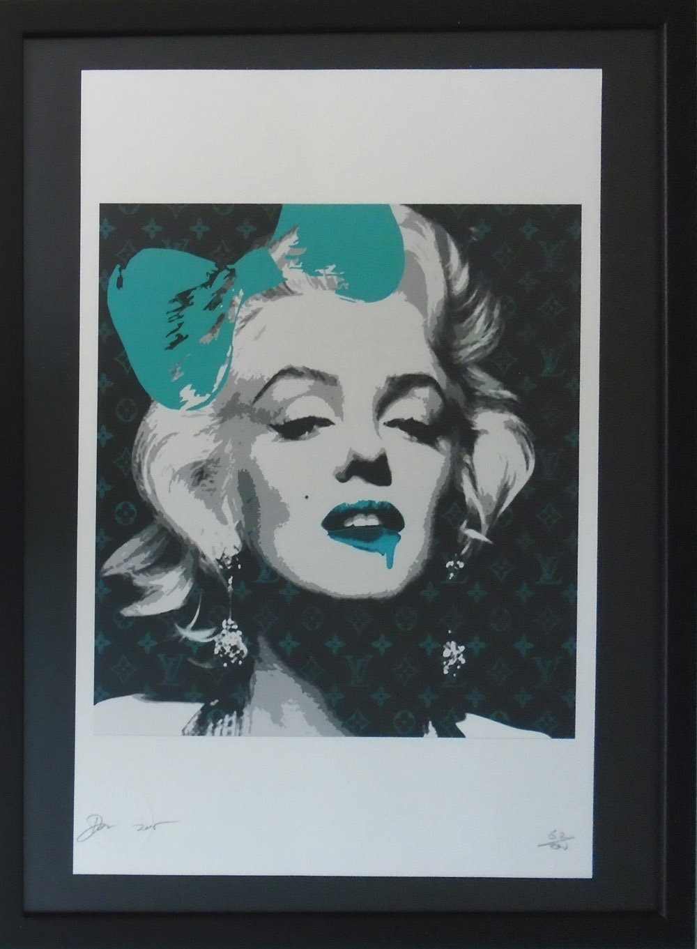 DEATH NYC, 'Monroe Drip Blue' lithograph,