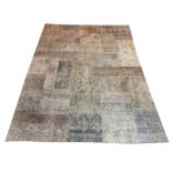 VINTAGE KERMAN PATCHWORK CARPET, 312cm x 220cm.