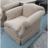 ARMCHAIR, by Sinclair Melson, to match previous lot, 102cm W x 90cm D x 87cm H.