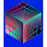 VICTOR VASARELY, 'Parmenide', screen colour print on thick vellum, c.1979, signed in pencil, ed.