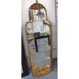 WALL MIRROR, decorative birdcage gilt frame, 145cm H x 50cm W.